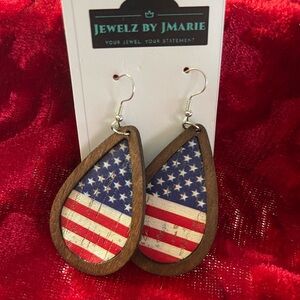 American Flag Teardrop Earrings